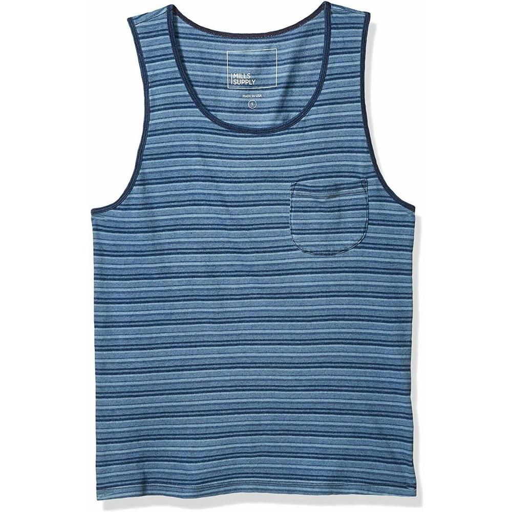 Splendid Mills Men's Ventura Pocket Tank Shirt w Front Pocket 100% Cotton Sz XL